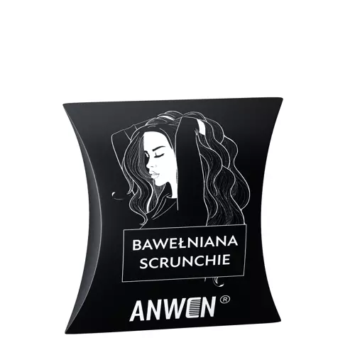 Anwen - Bawełniana Scrunchie - Czarna Gumka do Włosów